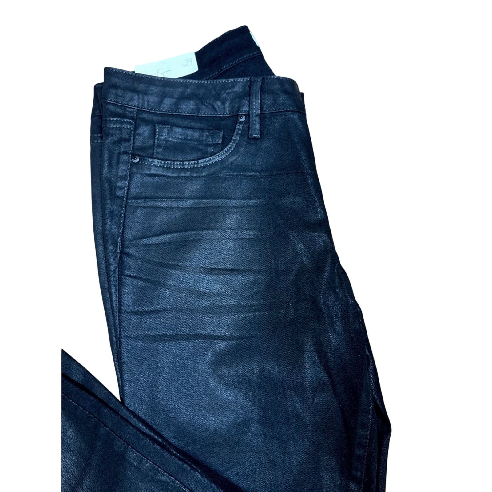 Jessica Simpson Jessica Simpson Mid Rise Skinny Jeans Shiny Black 8 (29) Size 29" - 9 Thumbnail