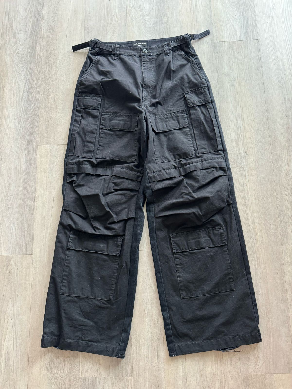 image of Balenciaga Hybrid Cargo Pants in Black, Men's (Size 30)