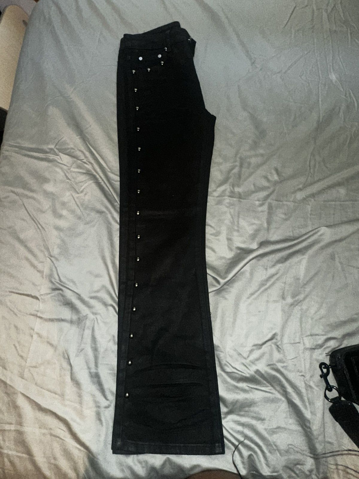 Japanese Brand × Vintage Flare black pants Size US 29 - 1 Thumbnail