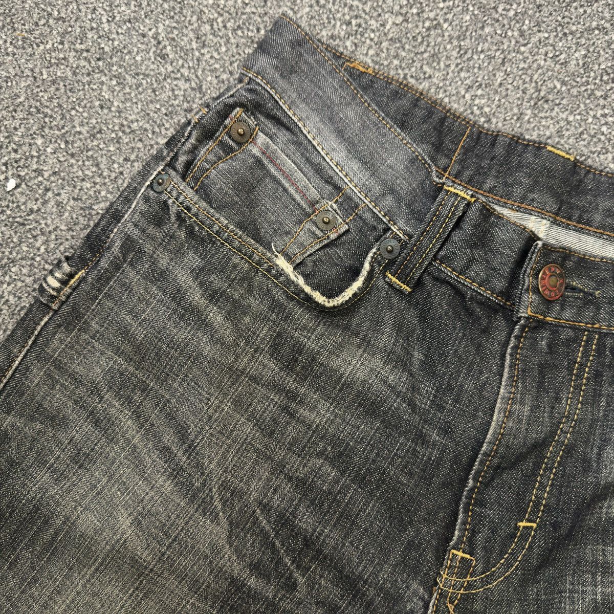 Hysteric Glamour Edwin Blue Trip 503 Black Distressed Denim ifsixwasnine Size US 32 / EU 48 - 12 Thumbnail