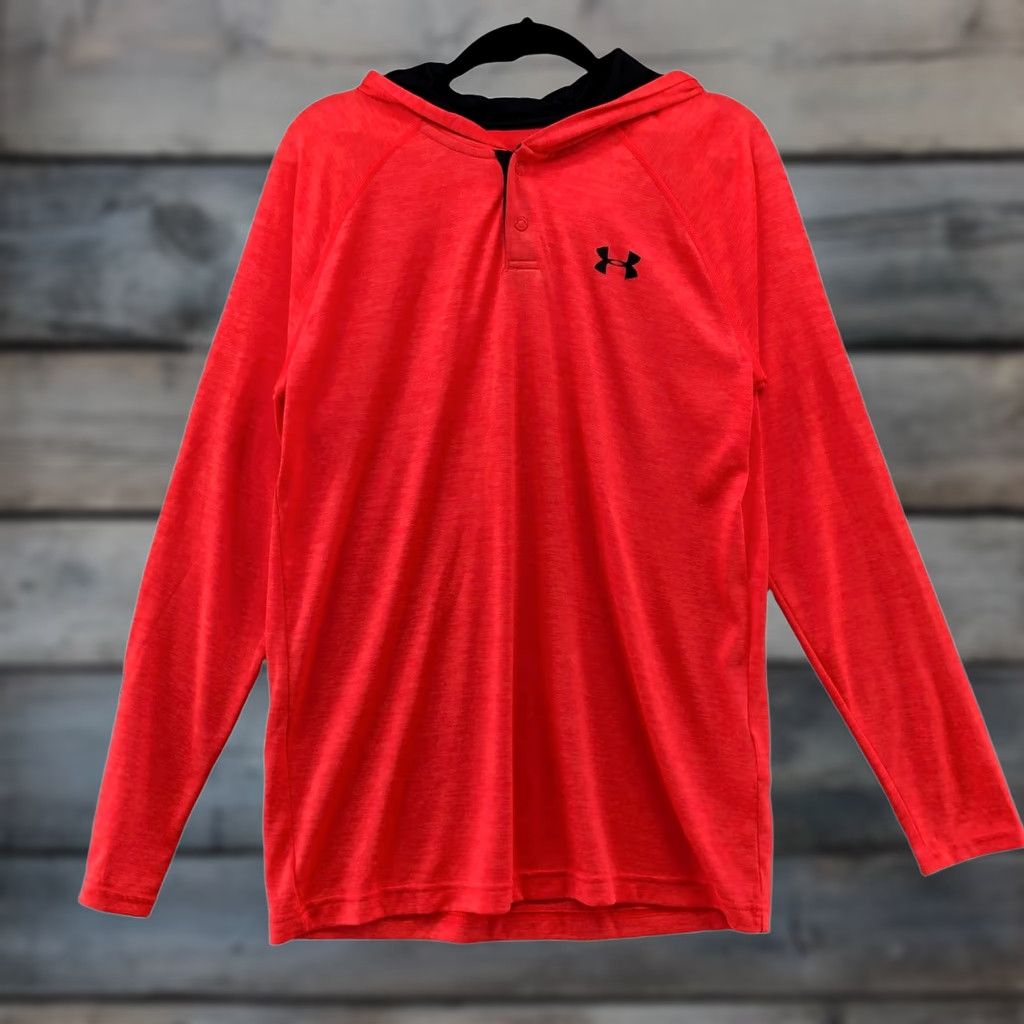 Under Armour Under Armour Pullover Mens S Heatgear Hooded Long Sleeve T-Shirt Red Moisture Wicking Fitness Shirt Hinged Closure Hooded Breathable Gym & Training Size US S / EU 44-46 / 1 - 1 Thumbnail