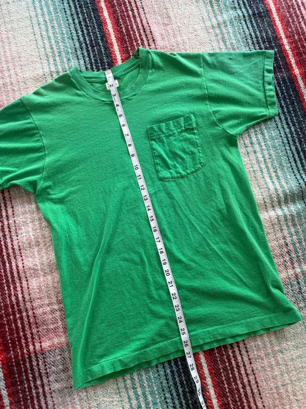 Fruit Of The Loom Vintage Fruit of the Loom Green Short Sleeve Pocket Tee L Size US L / EU 52-54 / 3 - 9 Thumbnail