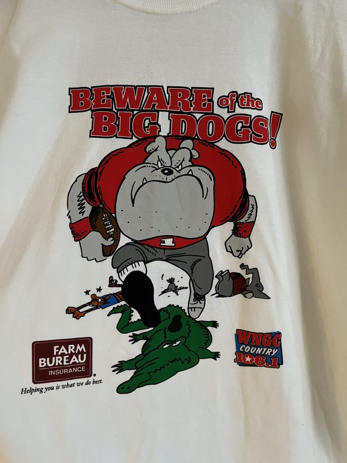 Vintage Vintage 'Beware of the Bulldogs' Tee Size US XXL / EU 58 / 5 - 4 Thumbnail