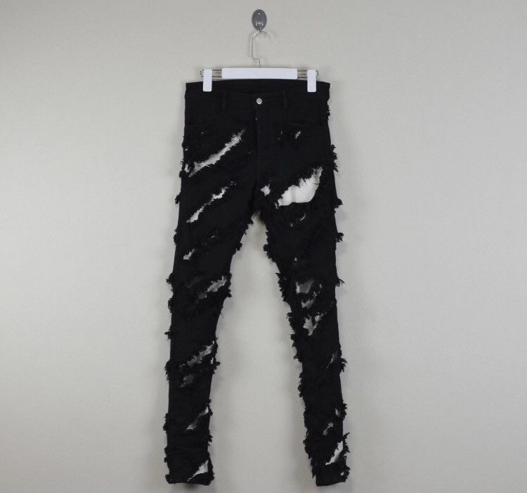 image of Rick Owens Damaged And Worn Pants in Black, Men's (Size 40)