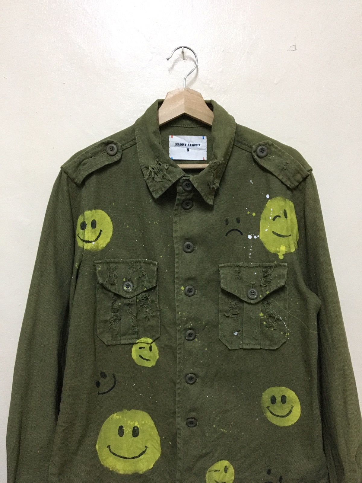 Vintage Army Jacket Front Street 8 Made In Italy Size US L / EU 52-54 / 3 - 2 Thumbnail