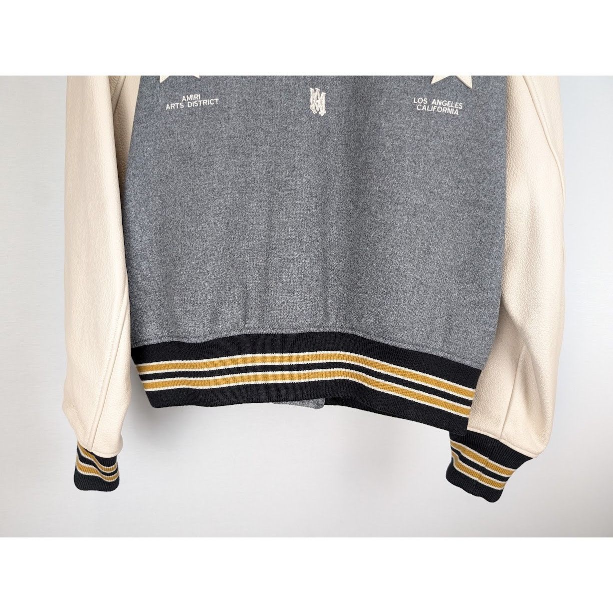 Amiri o1rshd1 Oversized Stars Varsity Jacket in Gray Size US XL / EU 56 / 4 - 13 Thumbnail