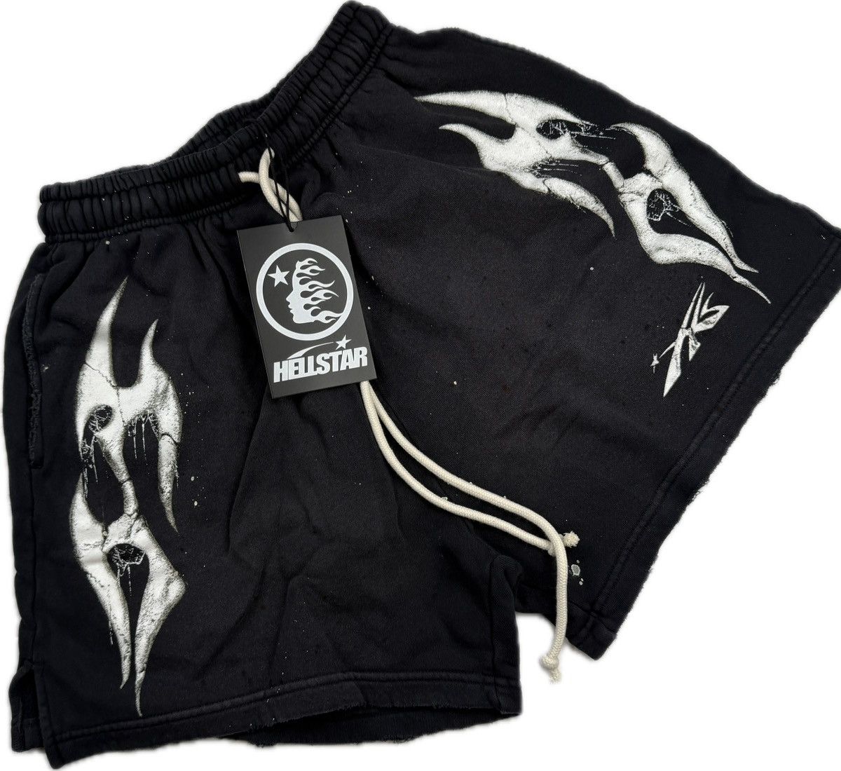 HELLSTAR HELLSTAR Spiderweb Sport Logo Shorts Black White | Grailed