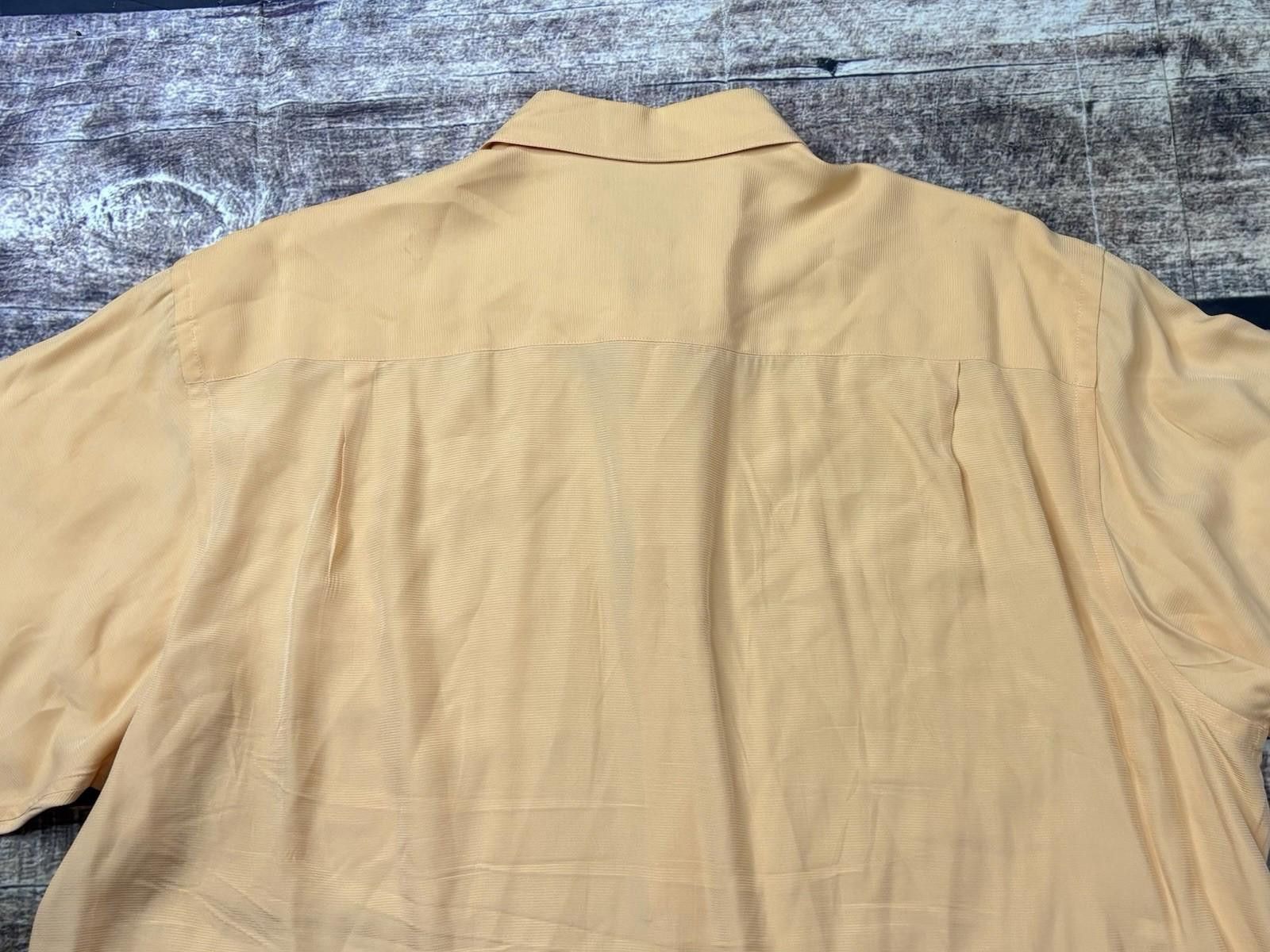 Alfani VTG Alfani Silk Shirt Mens XL Short Sleeve Button Up Orange Size US XL / EU 56 / 4 - 8 Thumbnail