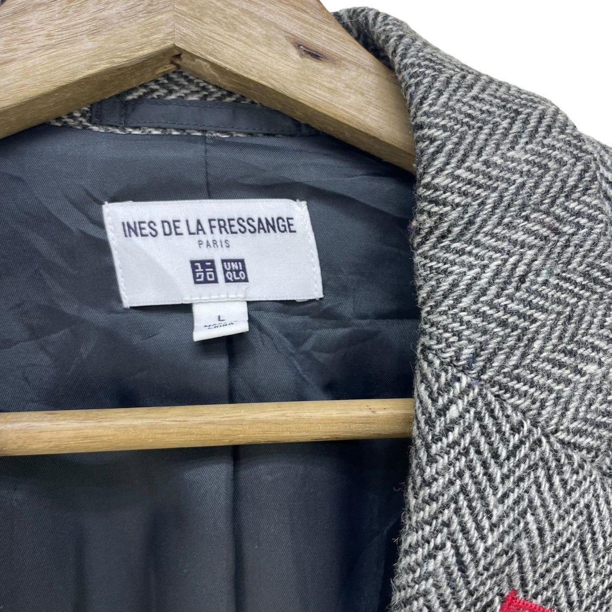 Japanese Brand Italian Designer Ines De La Fressange Herringbone Jacket Size M / US 6-8 / IT 42-44 - 5 Thumbnail