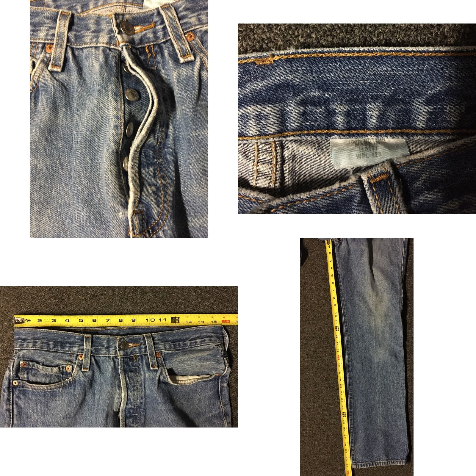 Levi's VINTAGE Levi's 501 Jeans Button Fly 31/31 90s Grunge Punk Biker Skate Mens Blue Denim Size US 31 - 8 Thumbnail
