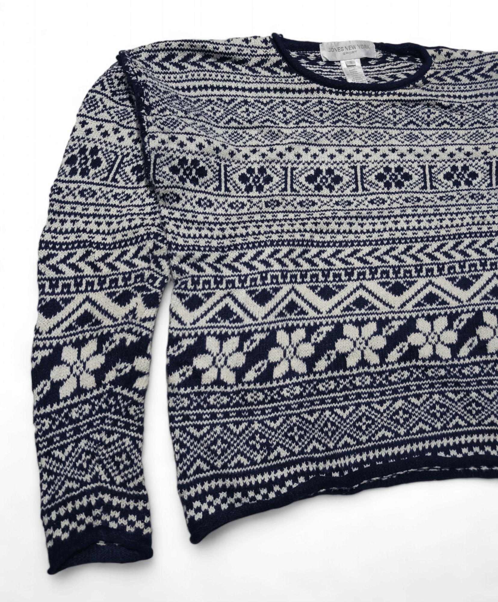 Jones New York Vintage 90s JONES NEWYORK Women's Aztec Motifs Knit Sweater Size S / US 4 / IT 40 - 4 Thumbnail