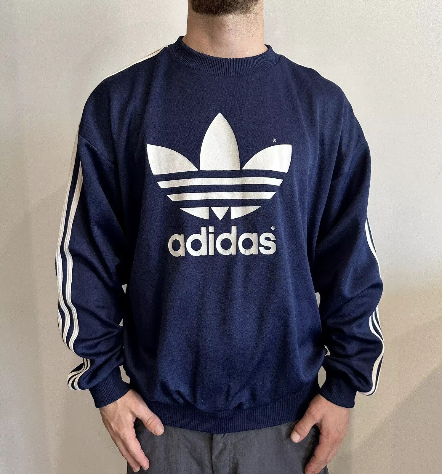 Adidas VINTAGE ADIDAS 1990s 90s Y2K SWEATSHIRT BIG LOGO SWEATER Size US L / EU 52-54 / 3 - 1 Thumbnail