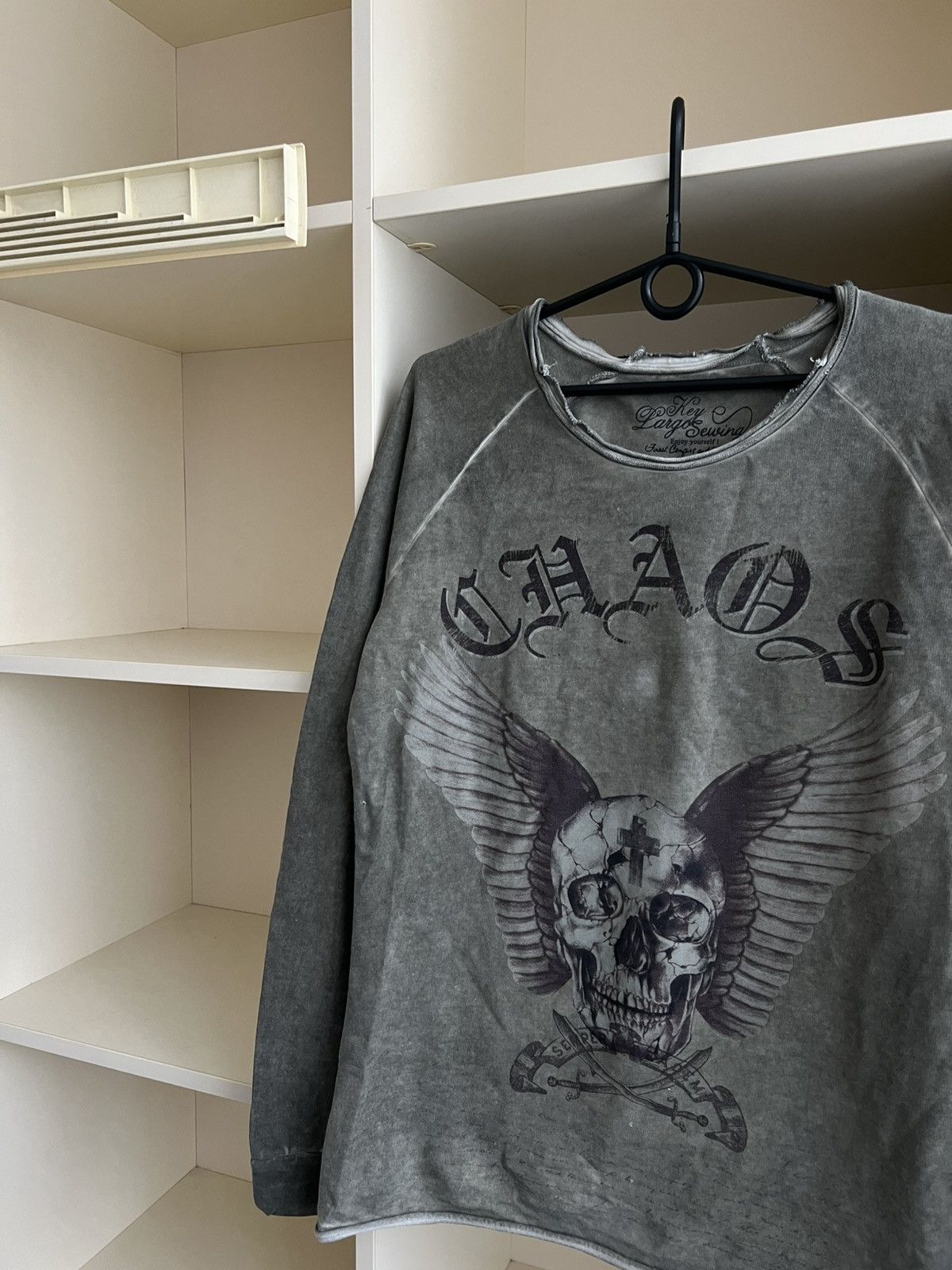 Vintage Y2K Key Largo CHAOS Skull Long Sleeve T-Shirt Size US M / EU 48-50 / 2 - 4 Thumbnail