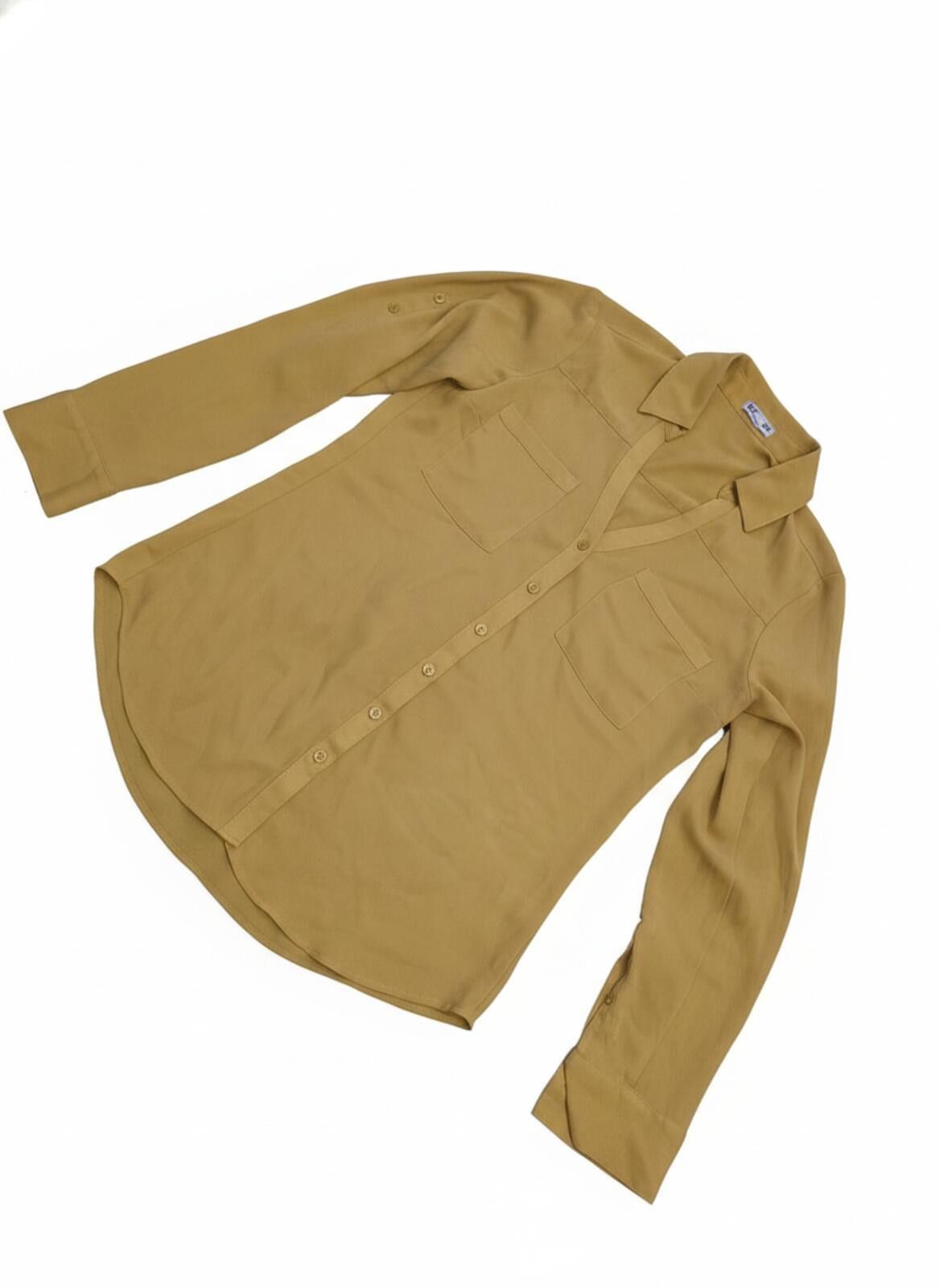 Express Express Mustard Yellow Button-Up Blouse Shirt Size Small S Size S / US 4 / IT 40 - 2 Thumbnail