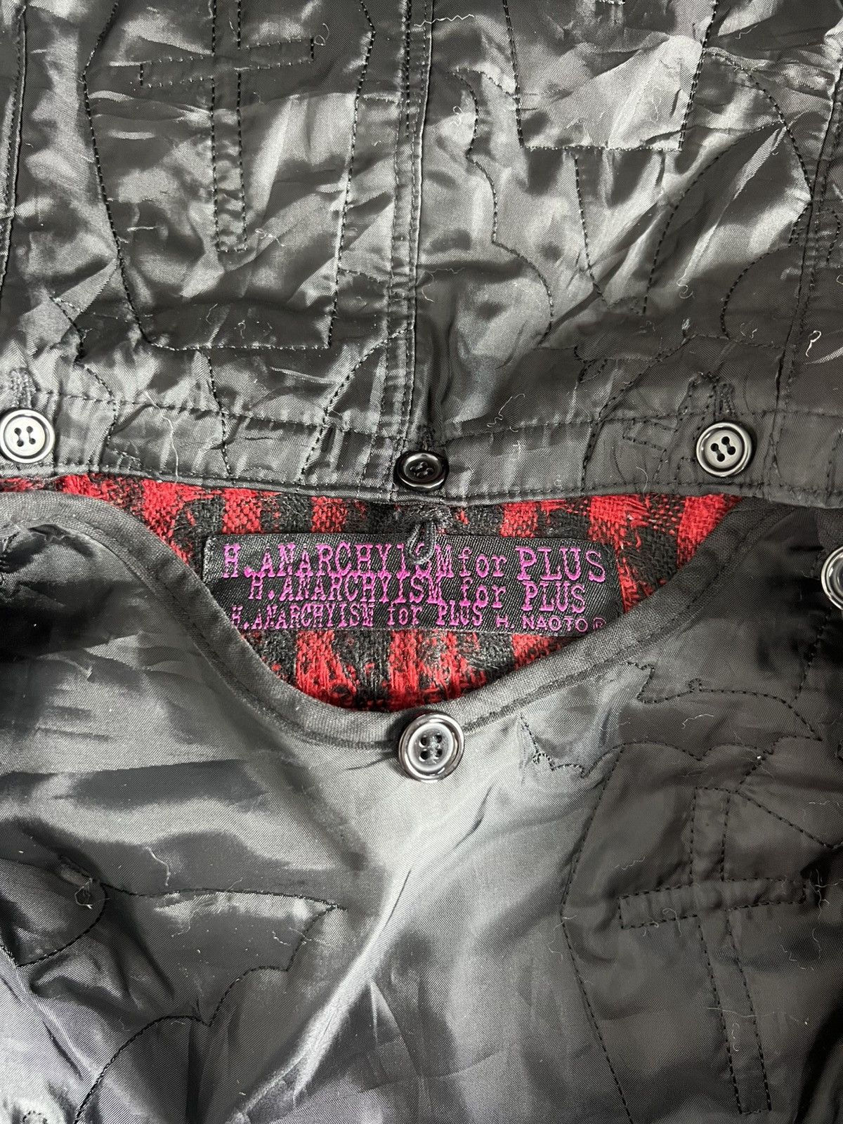 Japanese Brand VINTAGE H.NAOTO PUNK ANARCHY WOOL COFFIN JACKET Size US L / EU 52-54 / 3 - 14 Thumbnail