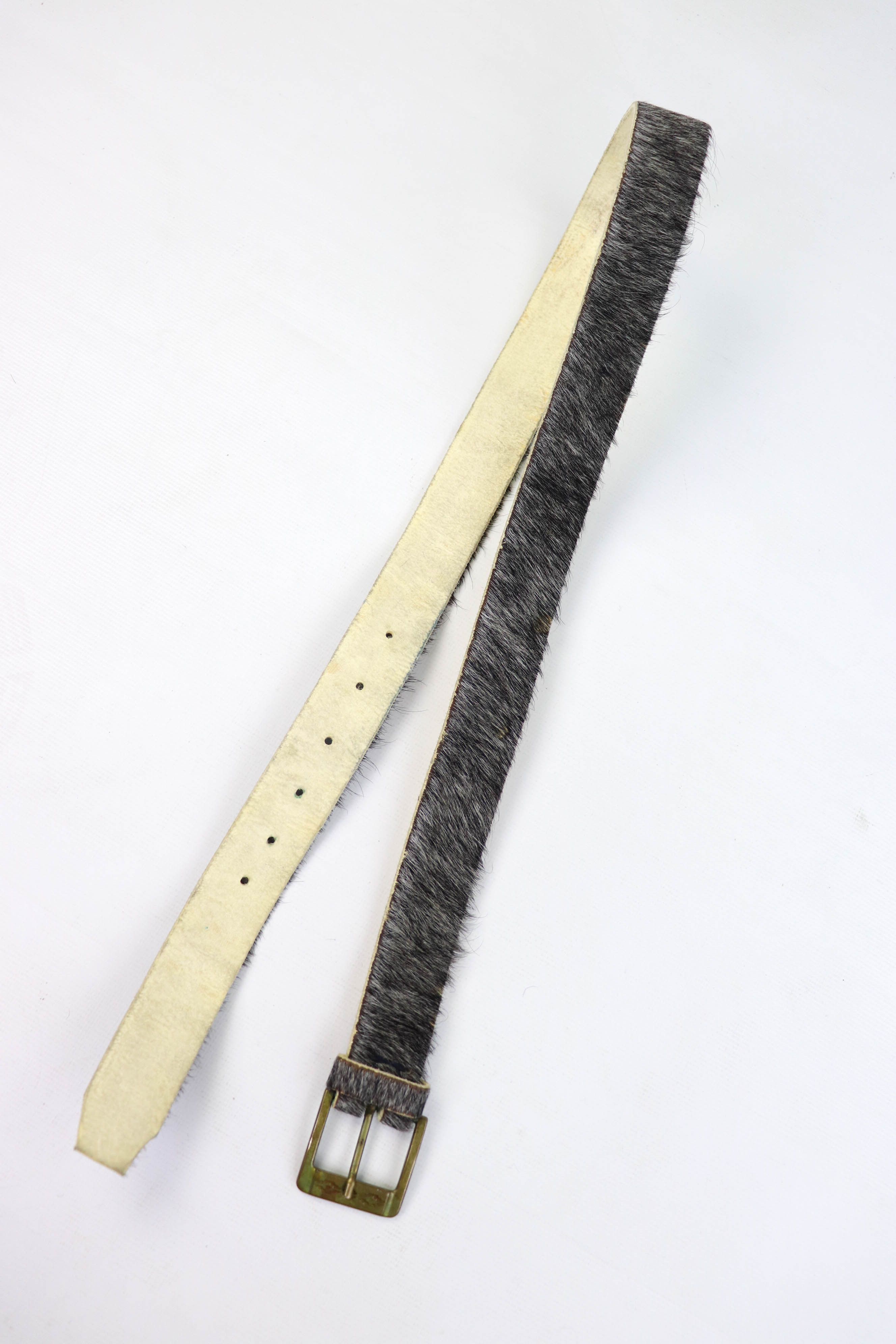 Vintage 90-00s Vintage Gray Fur Belt Size fits 28-32 max Size ONE SIZE - 2 Thumbnail
