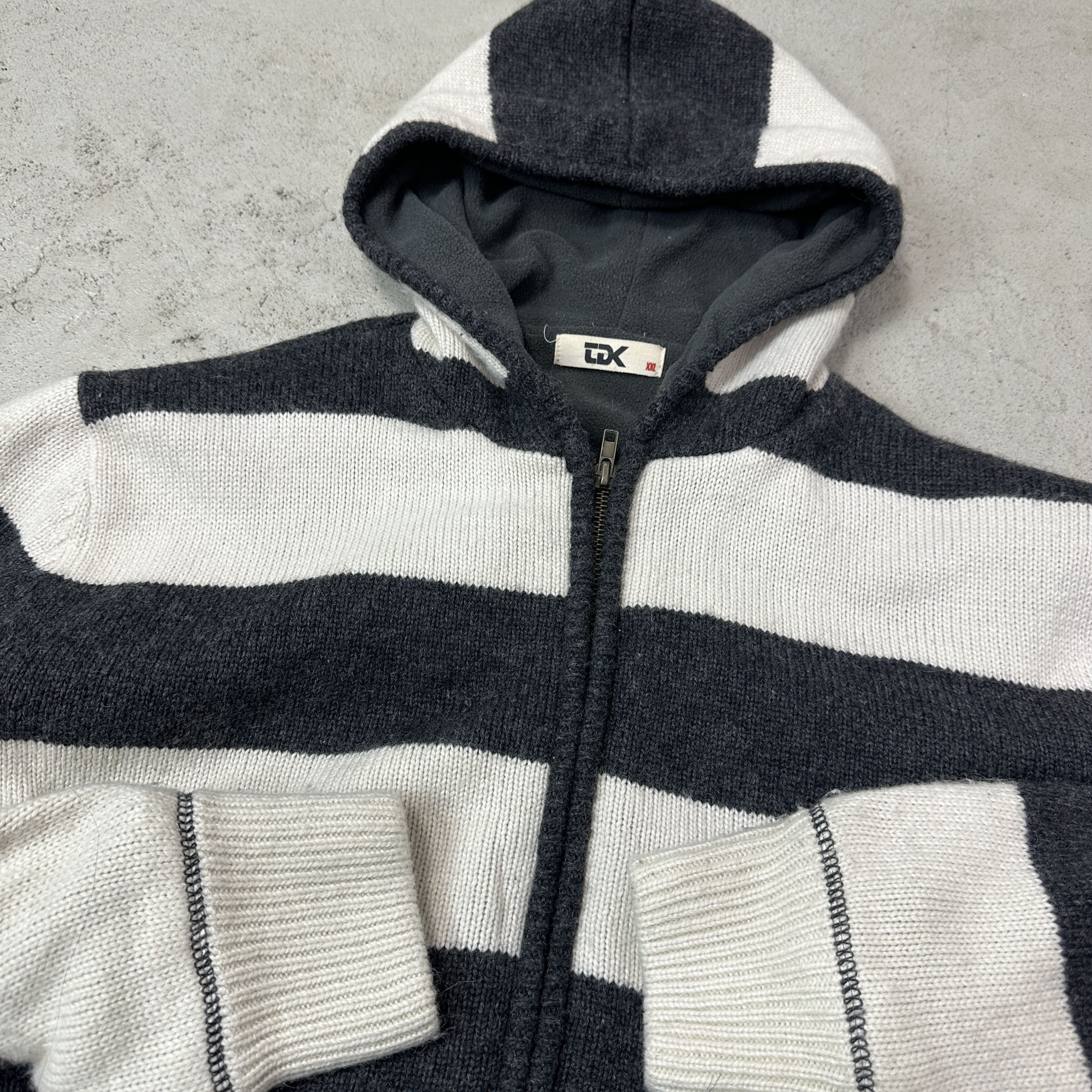 Vintage Vintage Striped Wool Oversize Zip Hoodie Y2K Size US XXL / EU 58 / 5 - 3 Thumbnail