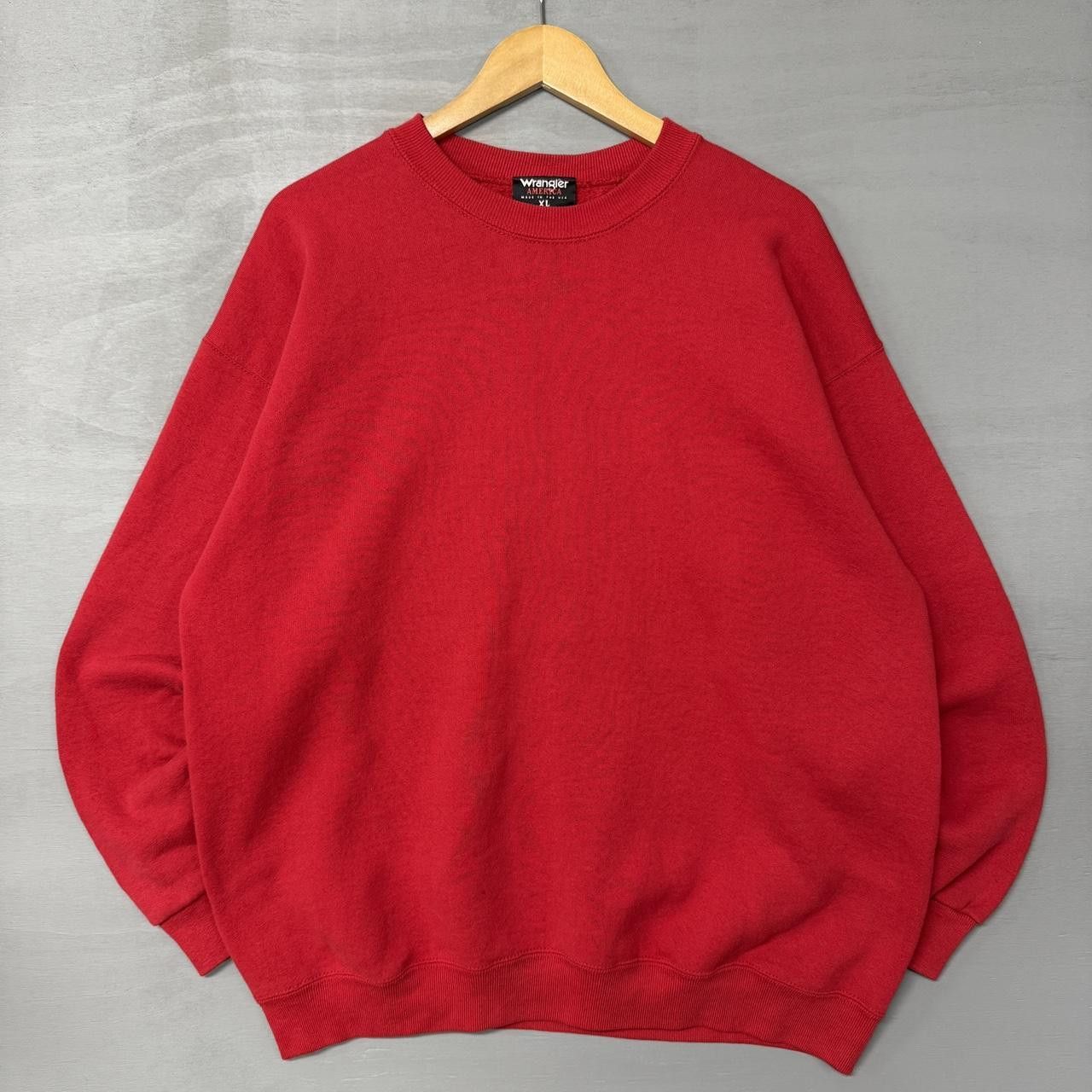 Wrangler Vintage Wrangler America Red Boxy Blank Crewneck Xl Size US XL / EU 56 / 4 - 1 Thumbnail