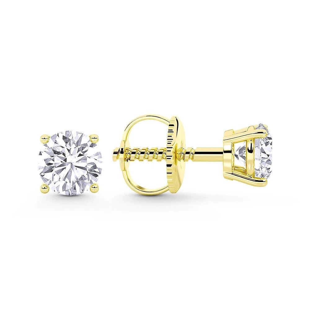 Other 1.000ct Lab Grown Diamond Round Earrings in 14k Yellow Gold Size ONE SIZE - 2 Thumbnail