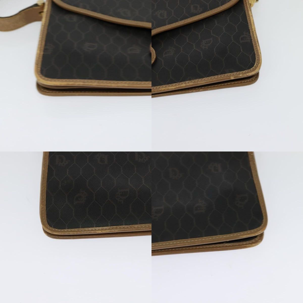 Dior DIOR Honeycomb Canvas Shoulder Bag Pvc Brown Gold Size ONE SIZE - 10 Thumbnail