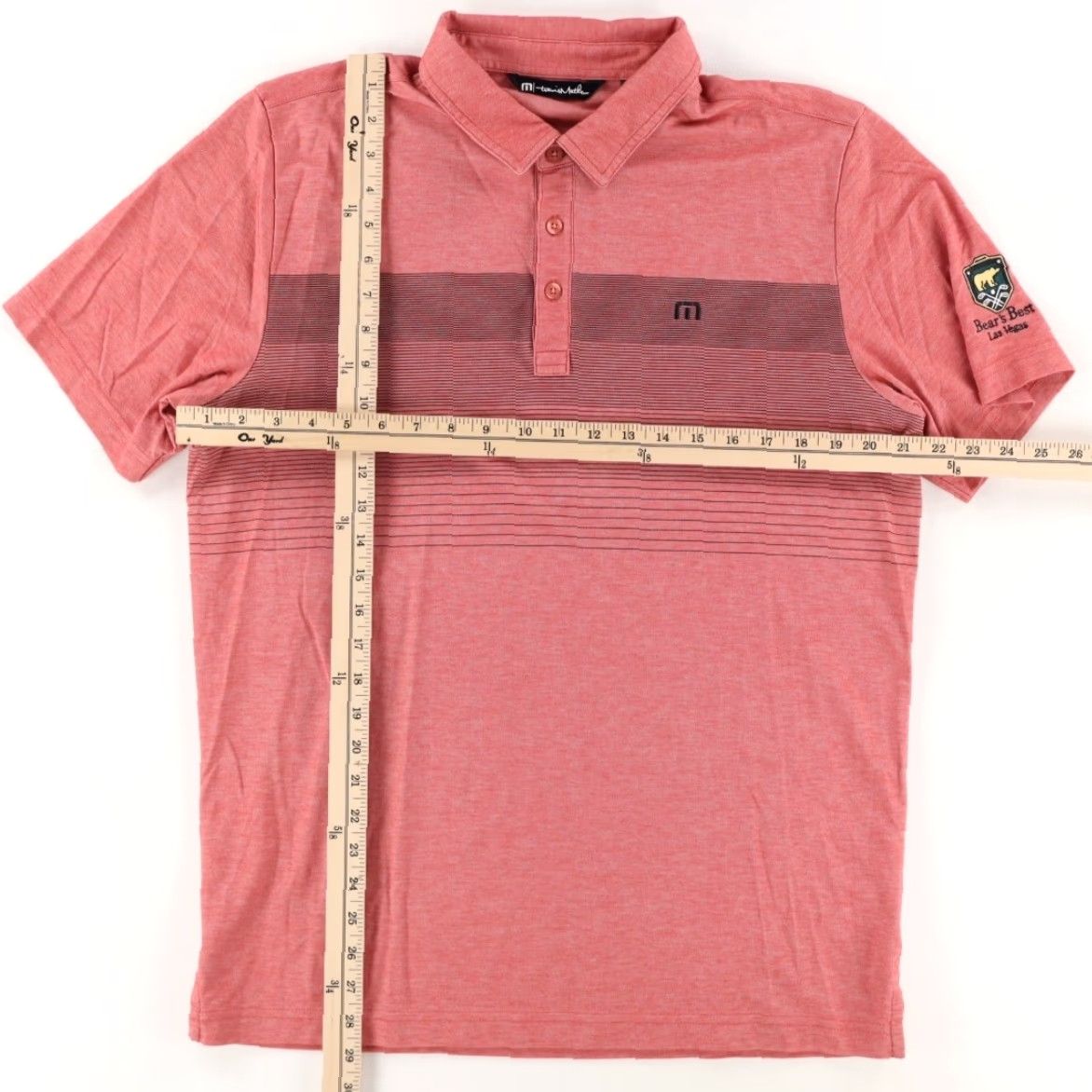 TravisMathew Travis Mathew Polo Shirt Red Men's L Bear's Best Vegas Cotton Blend Solid Shirt Size US L / EU 52-54 / 3 - 3 Thumbnail