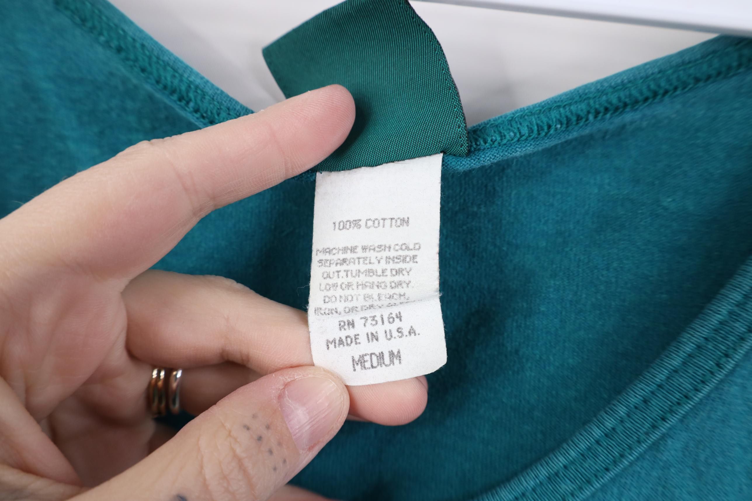 Vintage Vintage 90s Streetwear Tank Top T-Shirt Teal Cotton USA Size US M / EU 48-50 / 2 - 8 Thumbnail