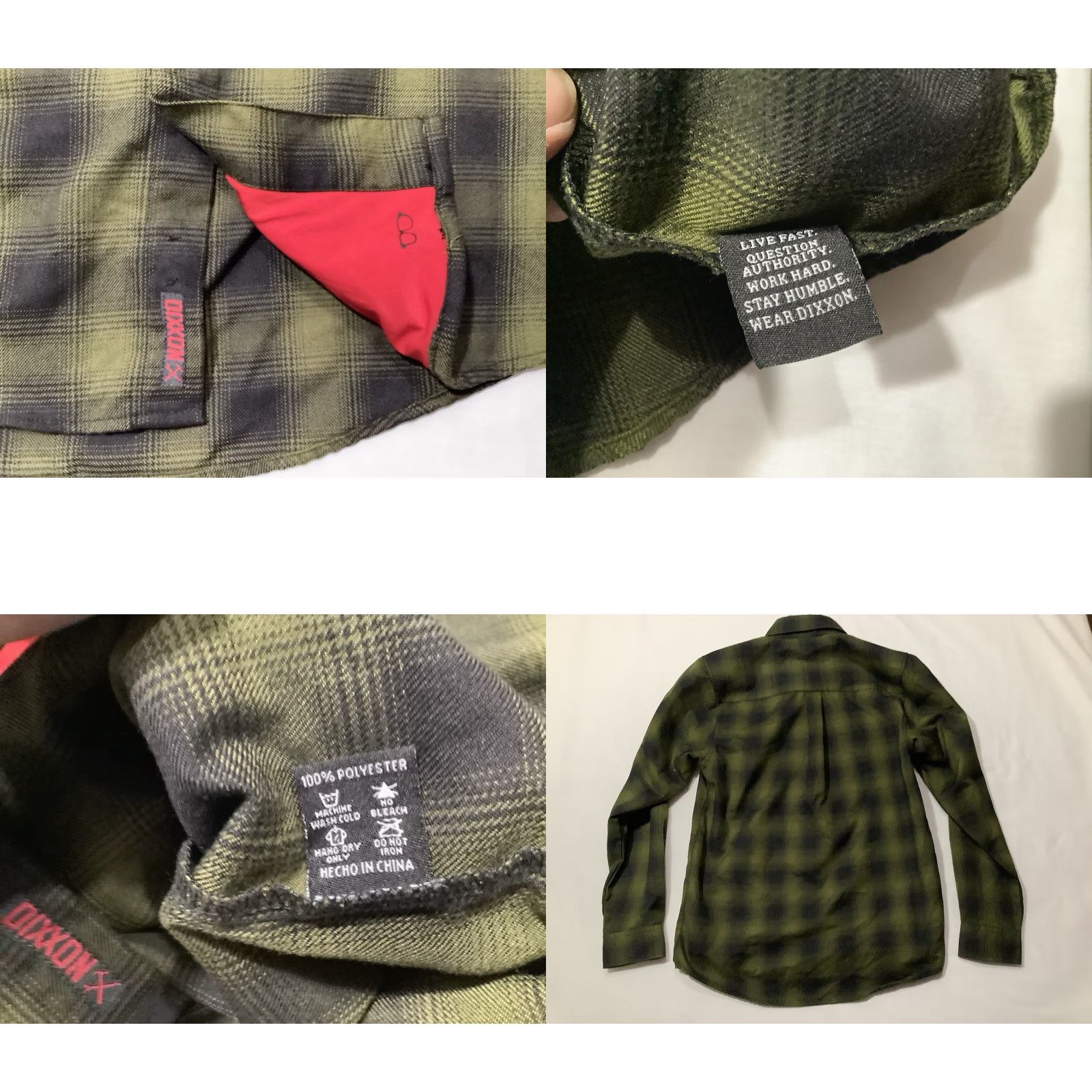 LONE WOLF Dixxon Shirt Mens Small Green Plaid Long Sleeve Snap Button Up Dixxon Size US S / EU 44-46 / 1 - 8 Thumbnail
