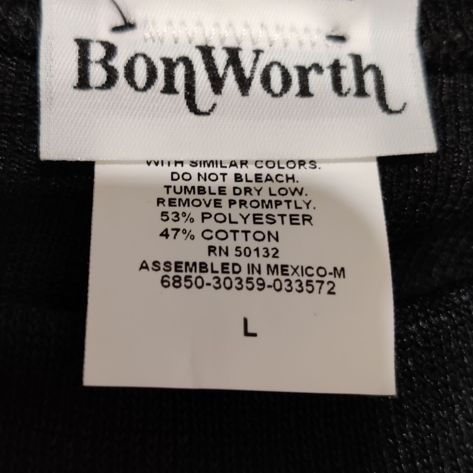 Other BonWorth L Black Long Sleeve Top High Neck Lightweight Cotto Size L / US 10 / IT 46 - 7 Thumbnail