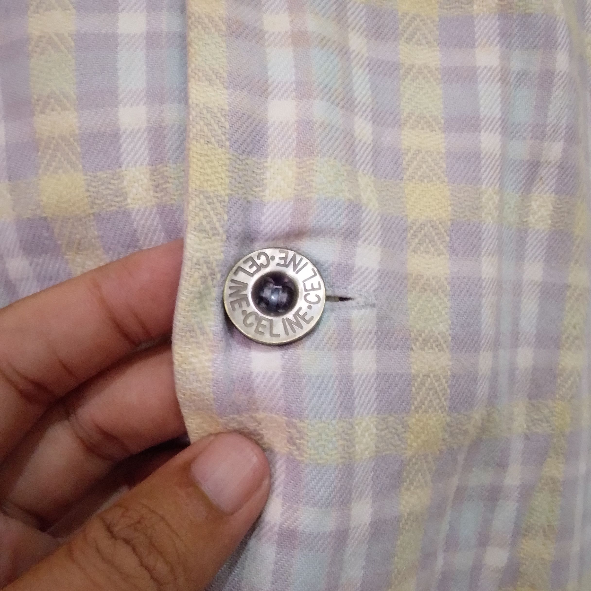 Celine CELINE Plaid Button Up Pajama Shirt Pastel Size US L / EU 52-54 / 3 - 8 Thumbnail