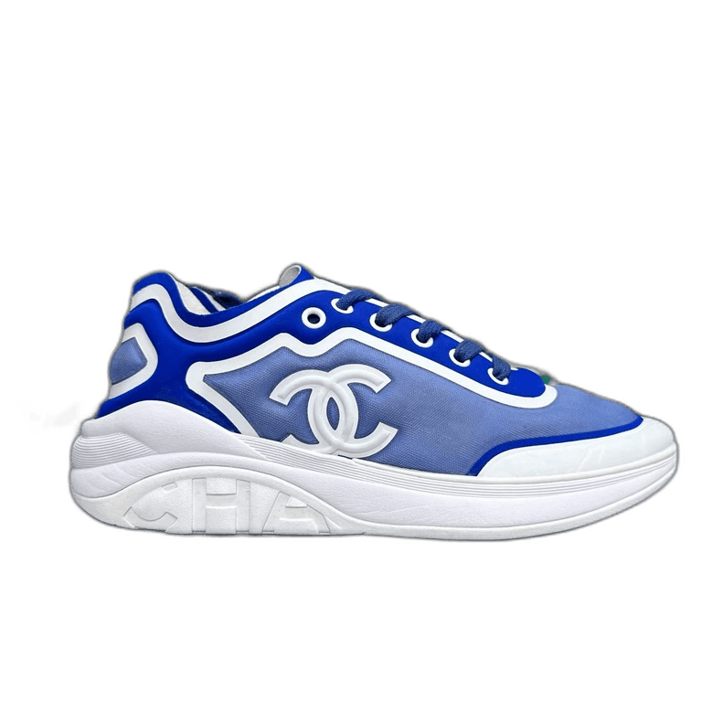 Chanel Chanel Double C Sports Sneakers White Blue Size US 6 / IT 36 - 1 Thumbnail