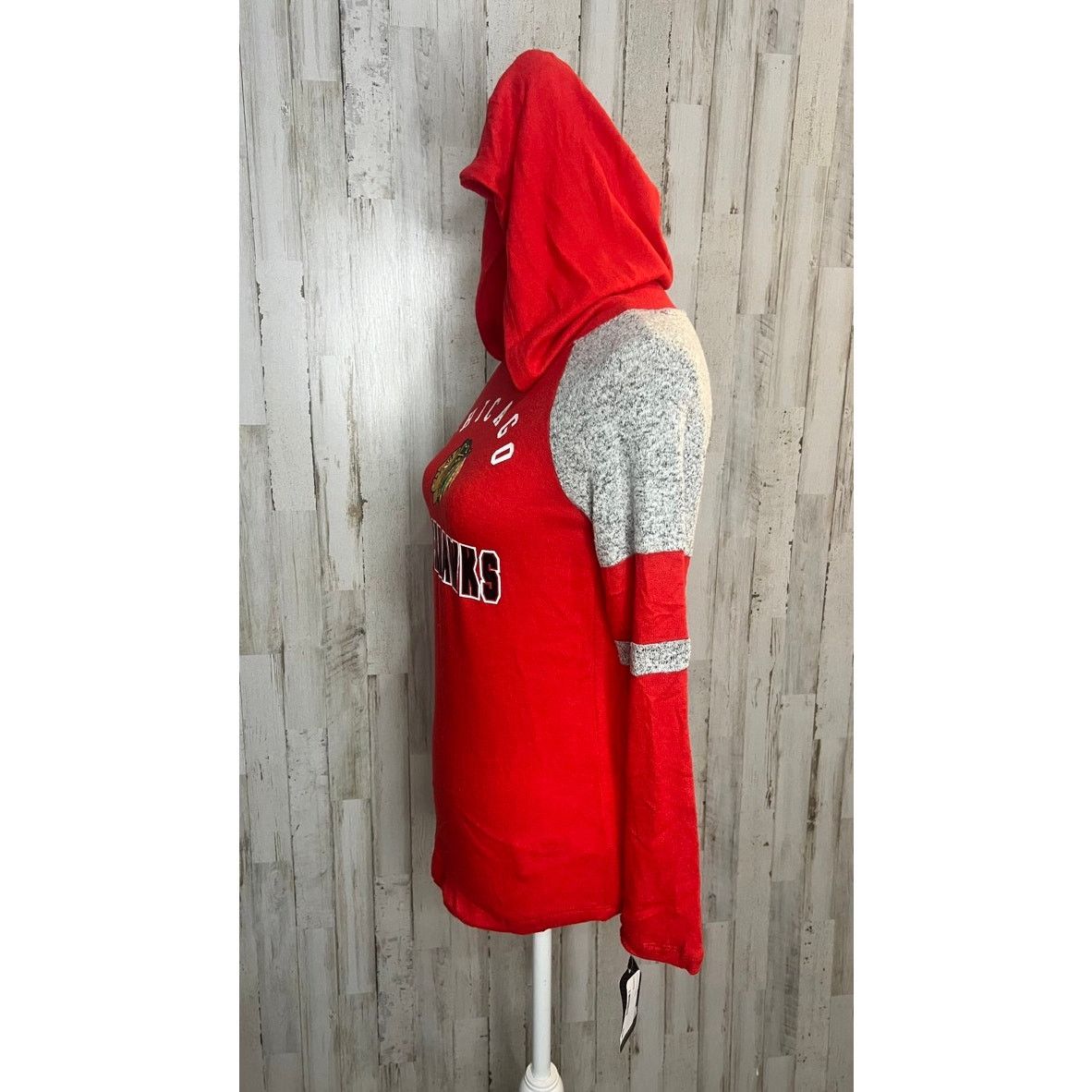 NHL NWT Chicago Blackhawks Women's Medium Hooded Long Sleeve Top Size M / US 6-8 / IT 42-44 - 4 Thumbnail