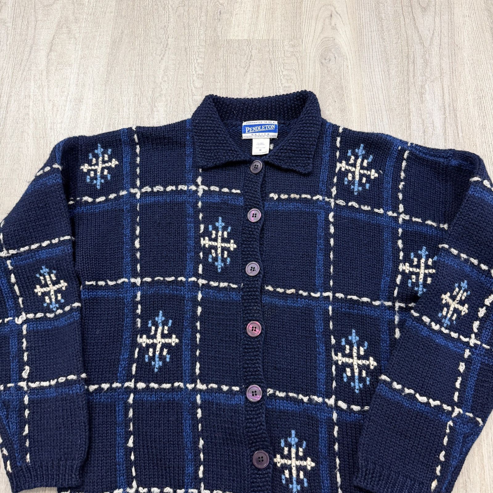 Pendleton Pendleton Knockabouts Cardigan Sweater Women's Medium Blue Size M / US 6-8 / IT 42-44 - 2 Thumbnail