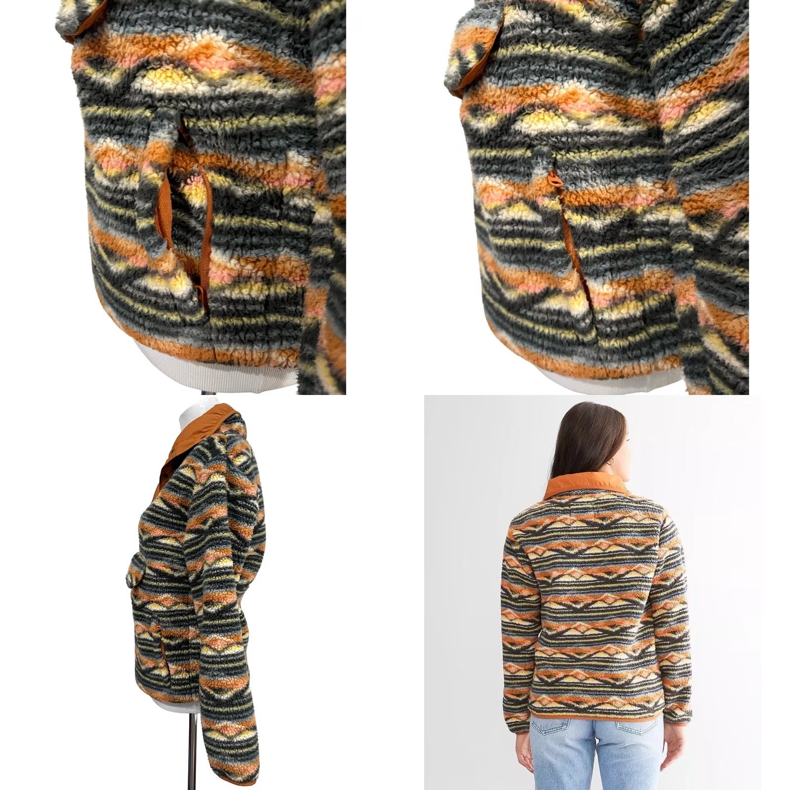 Billabong Billabong A/Div Switchback Sherpa Pullover Aztec 1/4 Snap Mock Neck Sz S Multicolor Fleece Sweatshirt Women Pullover Size S / US 4 / IT 40 - 8 Thumbnail