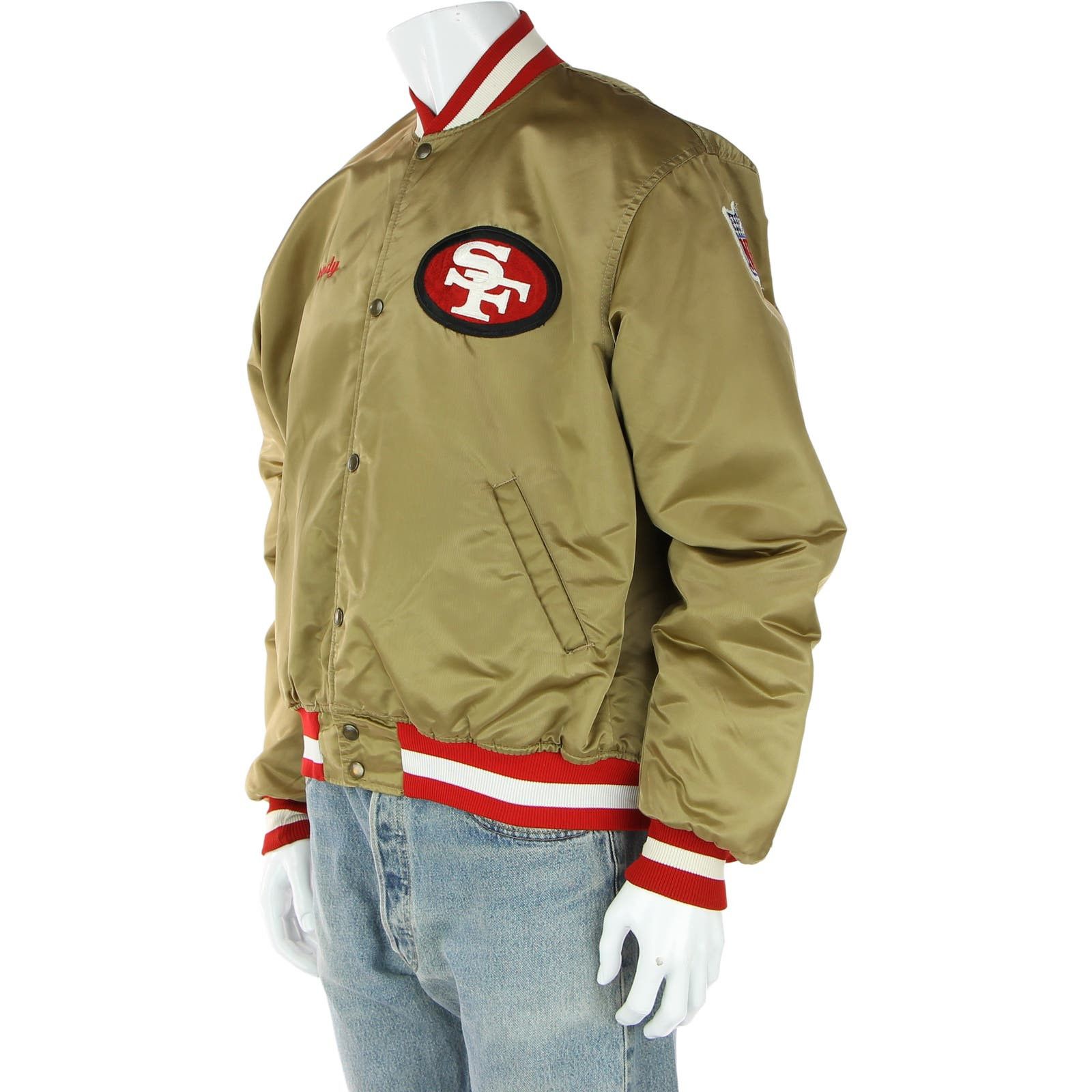 image of Vintage 49Ers 40Th Anniversary Starter Satin Jacket XL in Gold, Men's