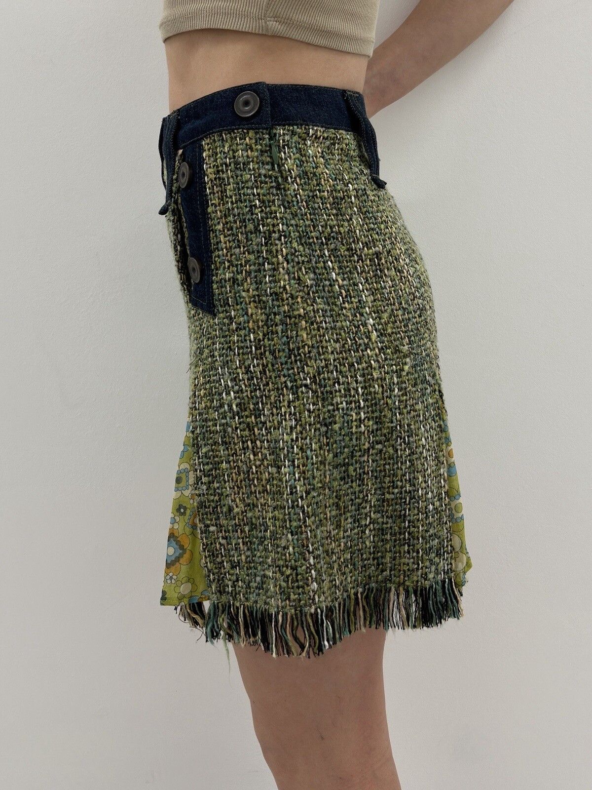 Dolce & Gabbana Vintage D&G Dolce&Gabbana Knit Mini Skirt y2k Viscose Tweed Size 26" / US 2 / IT 38 - 7 Thumbnail