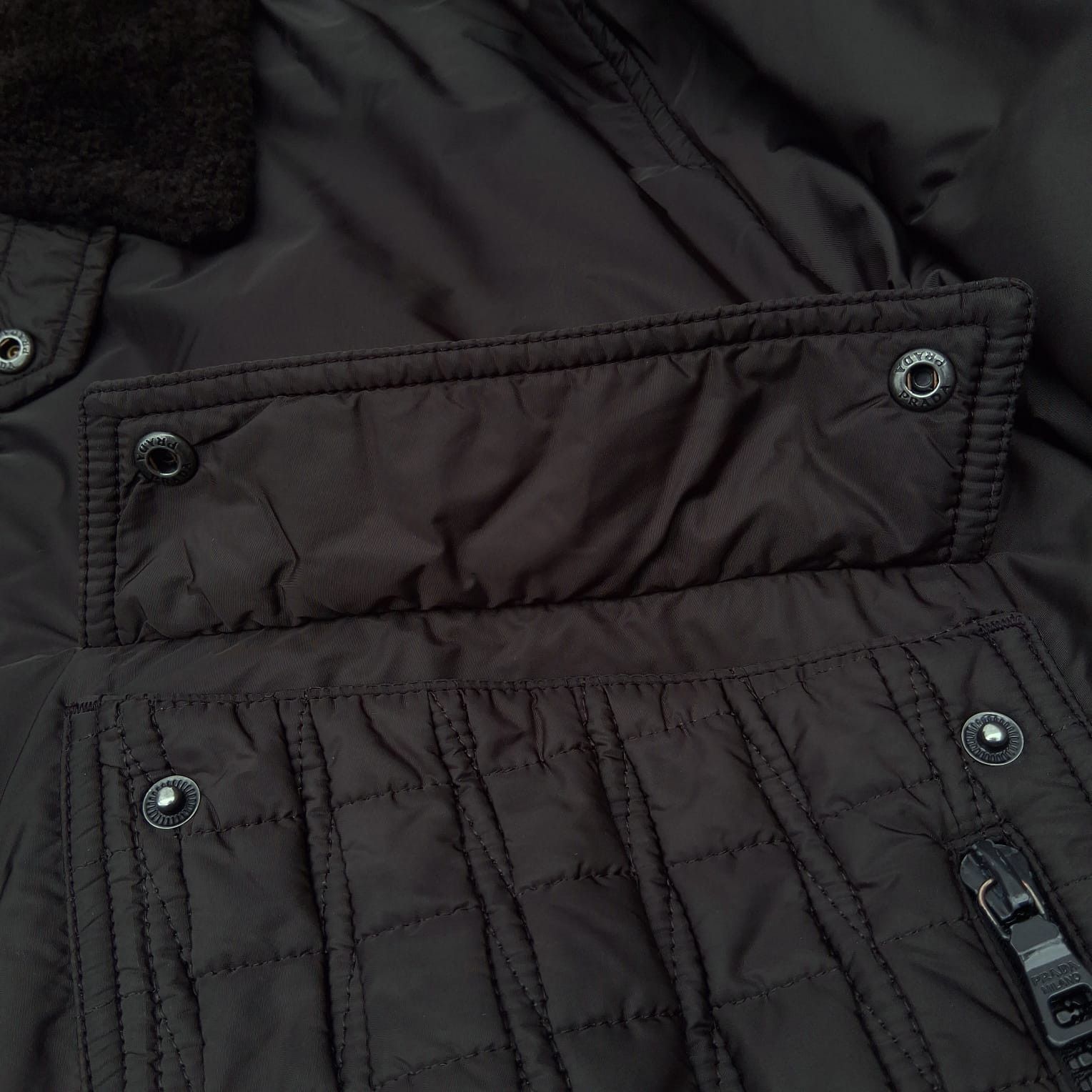 Prada Vintage Prada Sport Nylon Padded Jacket w/ Real Fur Collar Size US M / EU 48-50 / 2 - 8 Thumbnail