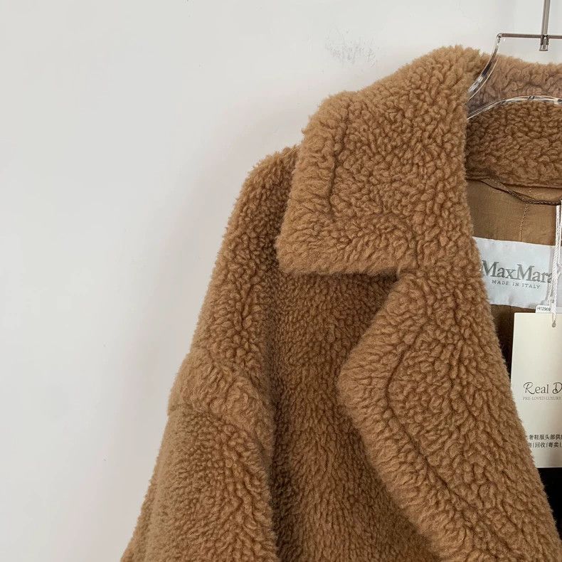 Max Mara Max Mara Teddy brown teddy camel-fleece lapel double-breas Size M / US 6-8 / IT 42-44 - 3 Thumbnail