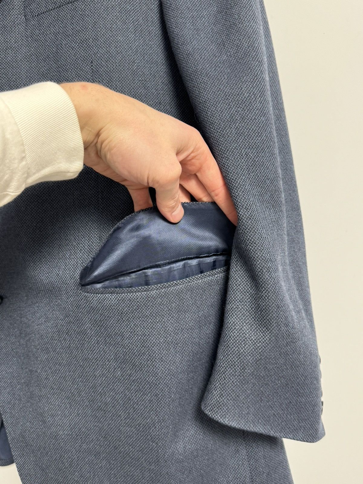Canali Canali Blazer Men’s Blue Luxury Lana 58-R Size Size 54L - 9 Thumbnail
