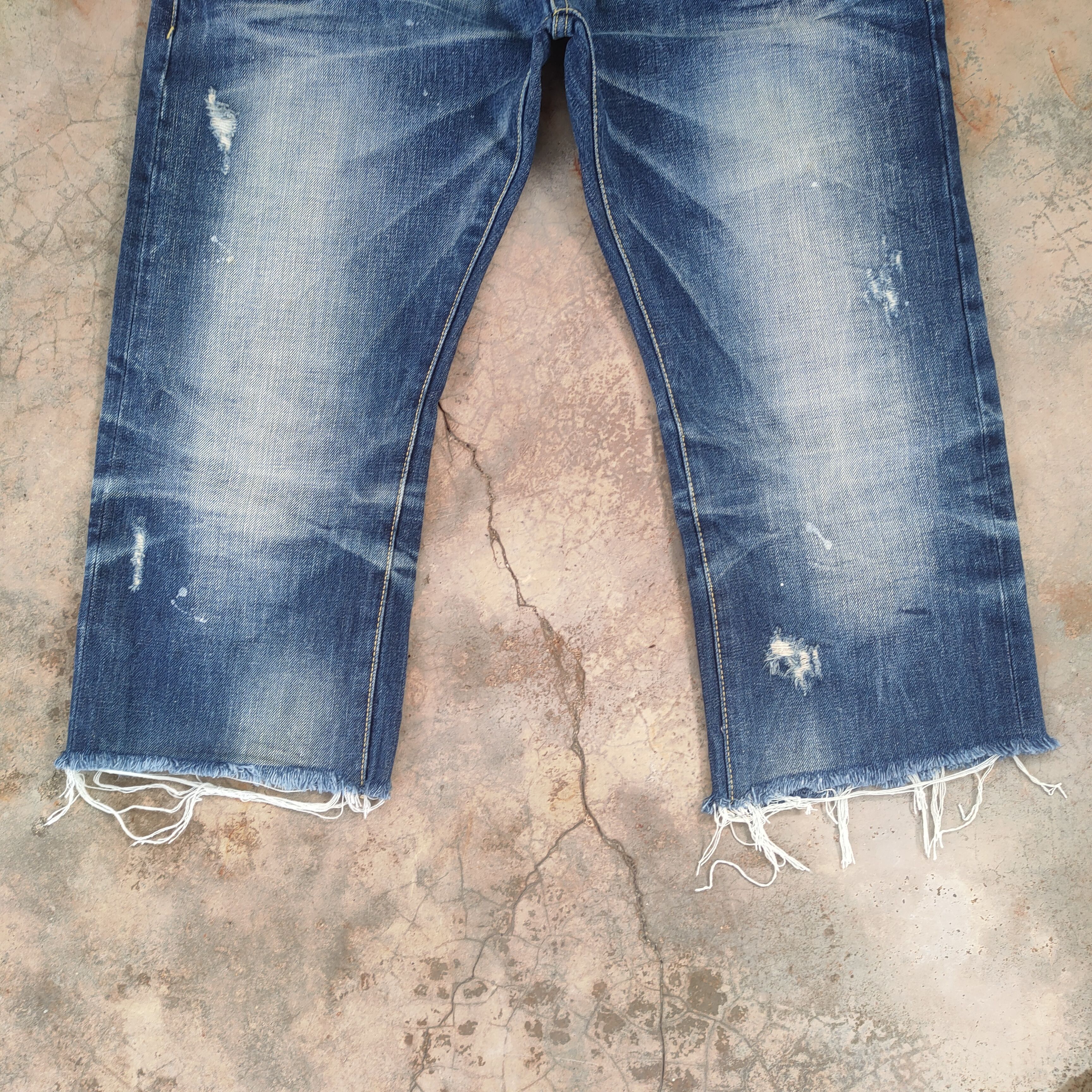 Jean × Vintage W34 VINTAGE JAPANESE FADED DISTRESSED JEAN PANTS Size US 34 / EU 50 - 4 Thumbnail