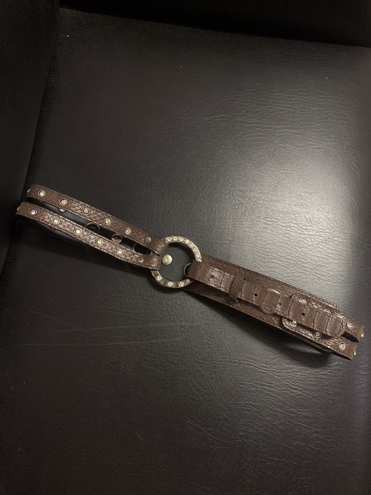 Japanese Brand Wide ring snakeskin belt Size ONE SIZE - 2 Thumbnail