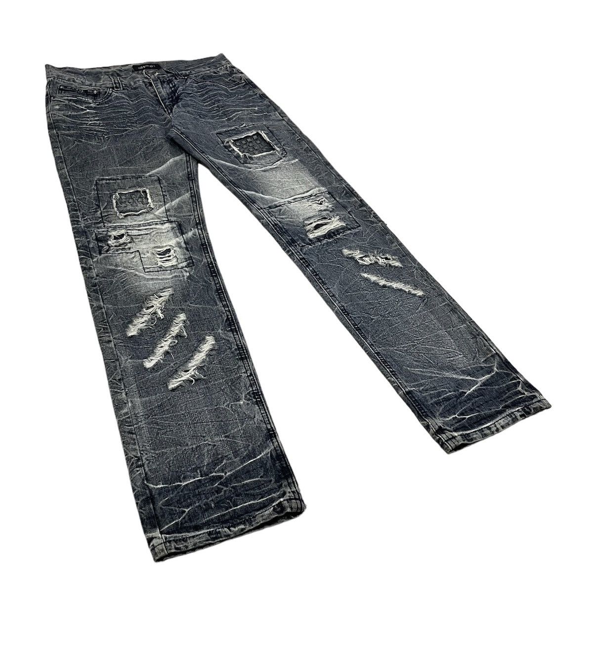 If Six Was Nine Lowbox Japan Studded Distressed Jeans Size US 31 - 2 Thumbnail