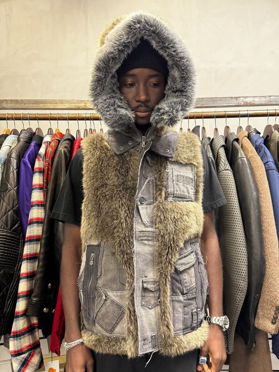 Dolce & Gabbana AW2011 Dolce & Gabbana Rabbit Fur Hooded Hybrid Denim Vest Jacket Size US S / EU 44-46 / 1 - 3 Thumbnail