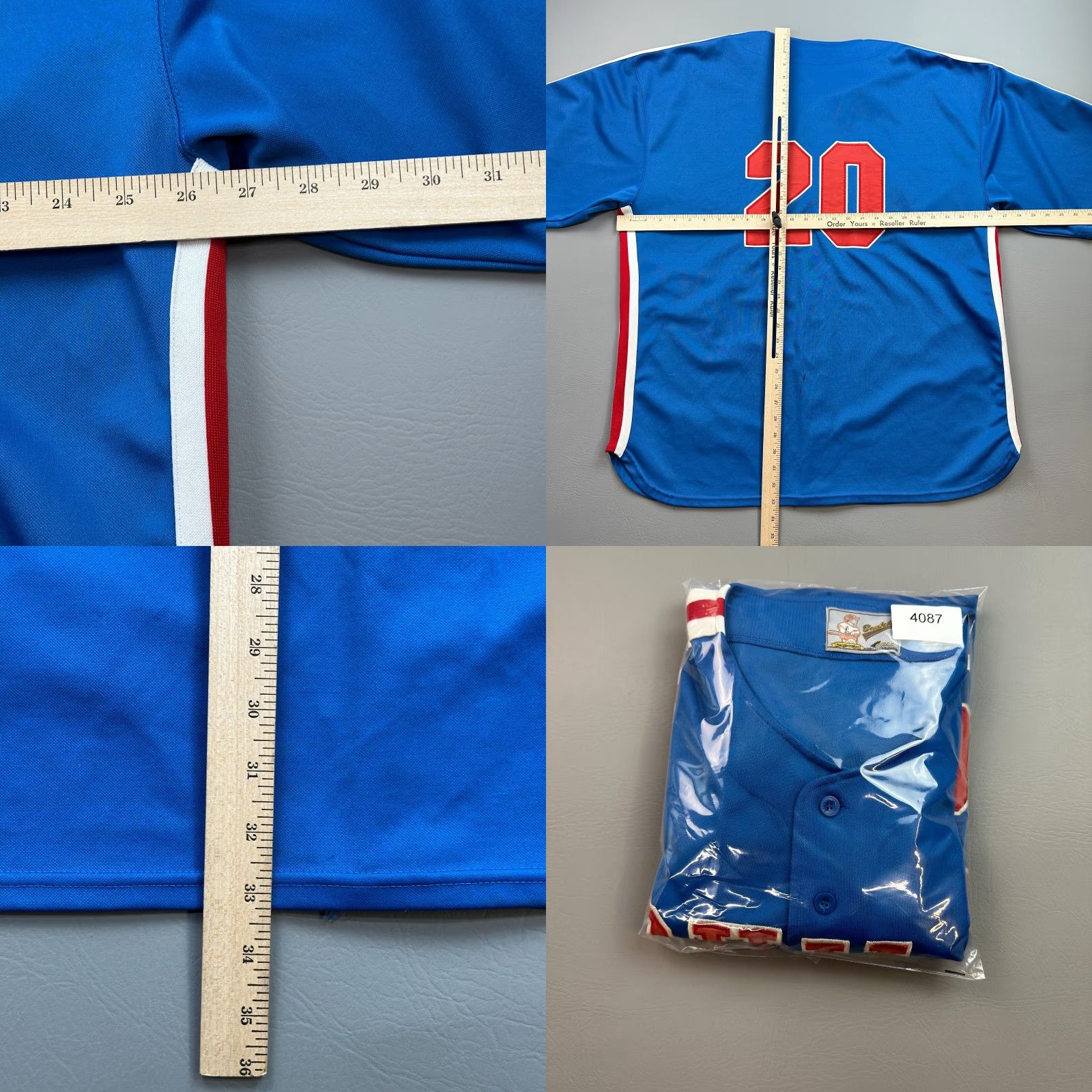 Vintage VINTAGE 4Real Baseball Jersey Mens 2XL Blue Philadelphia #20 Hip Hop Y2K Shirt Baseball Mens 2XL Blue Philadelphia Hip Hop 80s 90s Retro Family Size US XXL / EU 58 / 5 - 10 Thumbnail