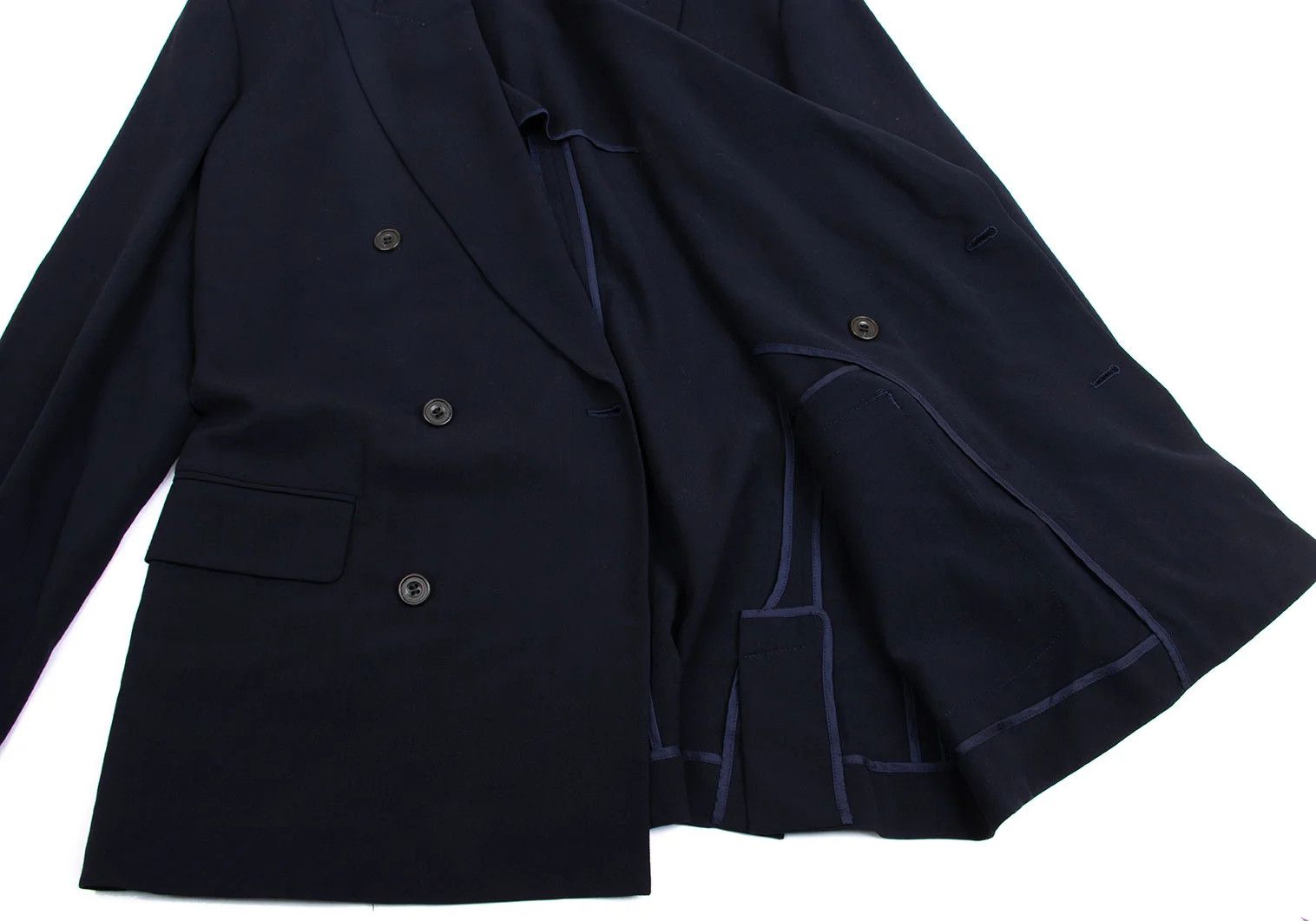 Jean Paul Gaultier Wool Double-Breasted Suit Set in Navy Size 50 Size US M / EU 48-50 / 2 - 5 Thumbnail