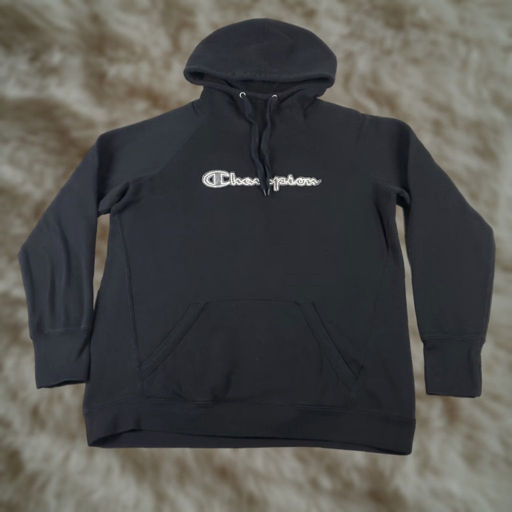 Champion VINTAGE Champion Hoodie Pullover Adult Large Black Casual Men’s Fleece Logo Sweatshirt Size US L / EU 52-54 / 3 - 1 Thumbnail