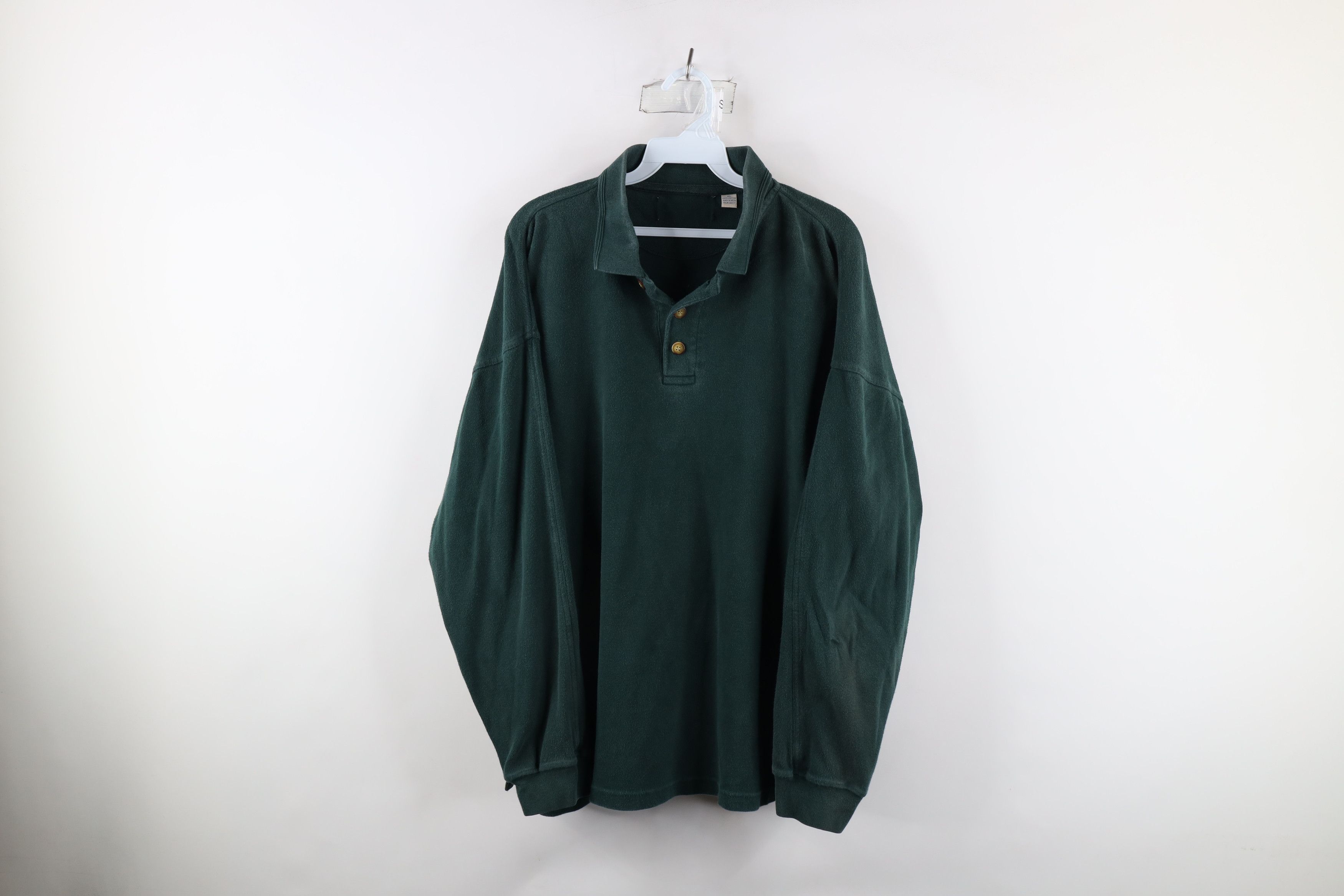 Vintage Vintage 90s Streetwear Long Sleeve Rugby Polo Shirt Green Size US XL / EU 56 / 4 - 1 Thumbnail