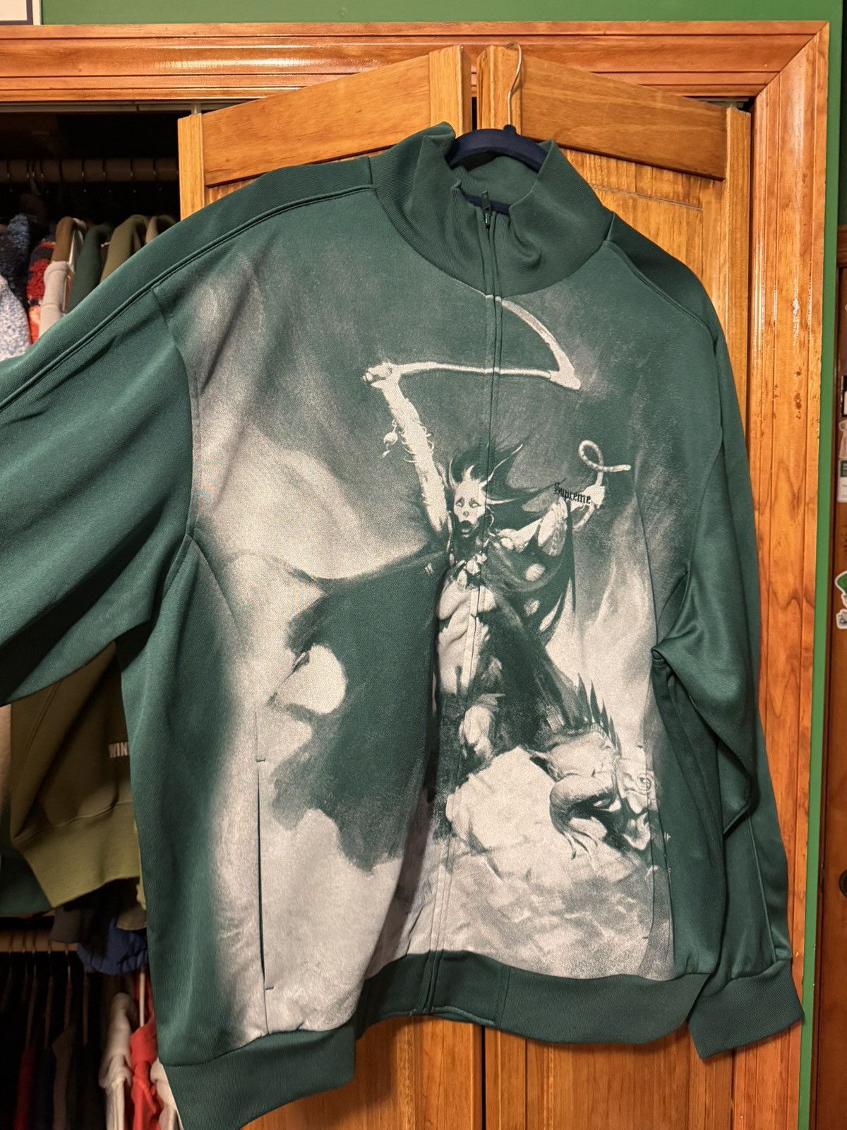Supreme Supreme x Frazetta Track Jacket Dark Green Size US XL / EU 56 / 4 - 2 Thumbnail