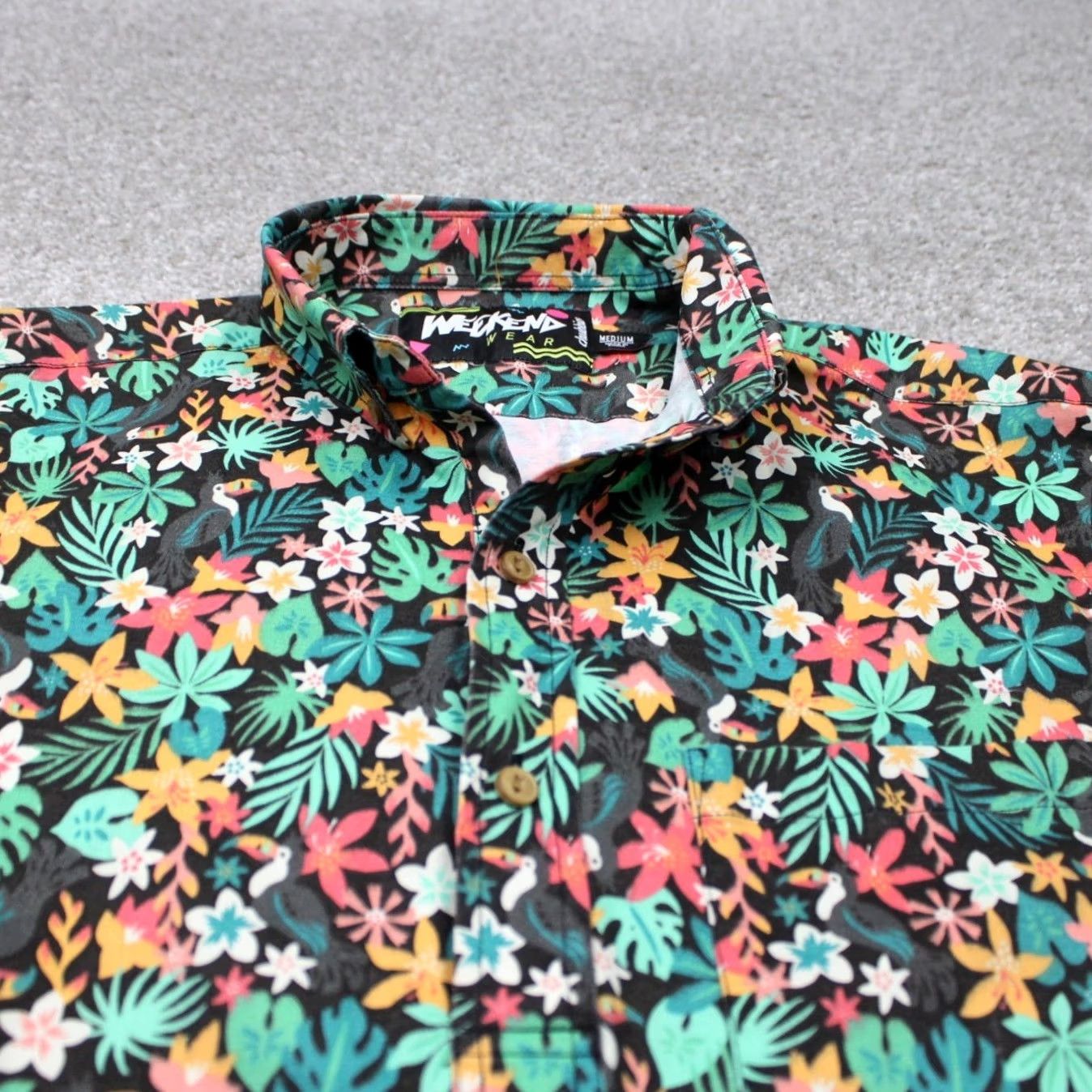 Chubbies Chubbies Hawaiian Shirt Mens M Green Floral Short Sleeve Button-Down Past Weekend Wear S/S Pullover Shirt Size US M / EU 48-50 / 2 - 4 Thumbnail