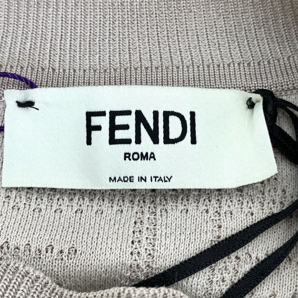 Fendi Fendi Khaki All Over Logo Long Sleeve Knit Sweater K26WX Size S / US 4 / IT 40 - 5 Thumbnail