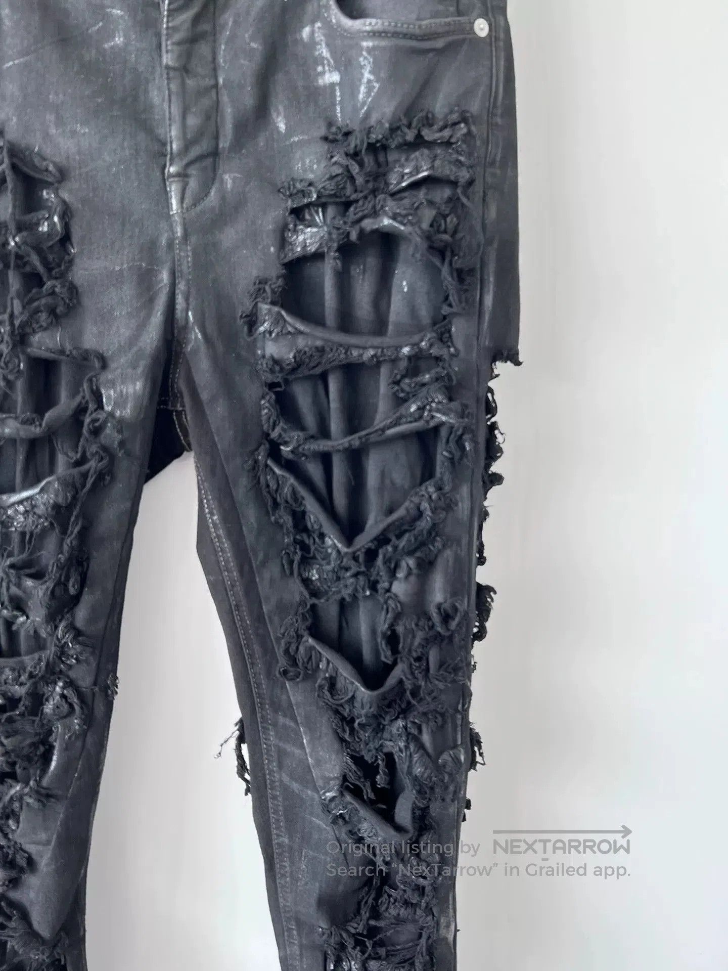 Rick Owens Drkshdw rick owens distressed black denim pants. Size US 31 - 3 Thumbnail